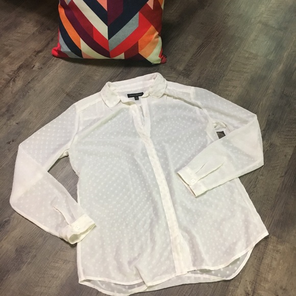 Banana Republic Tops - Banana Republic Dot white Blouse